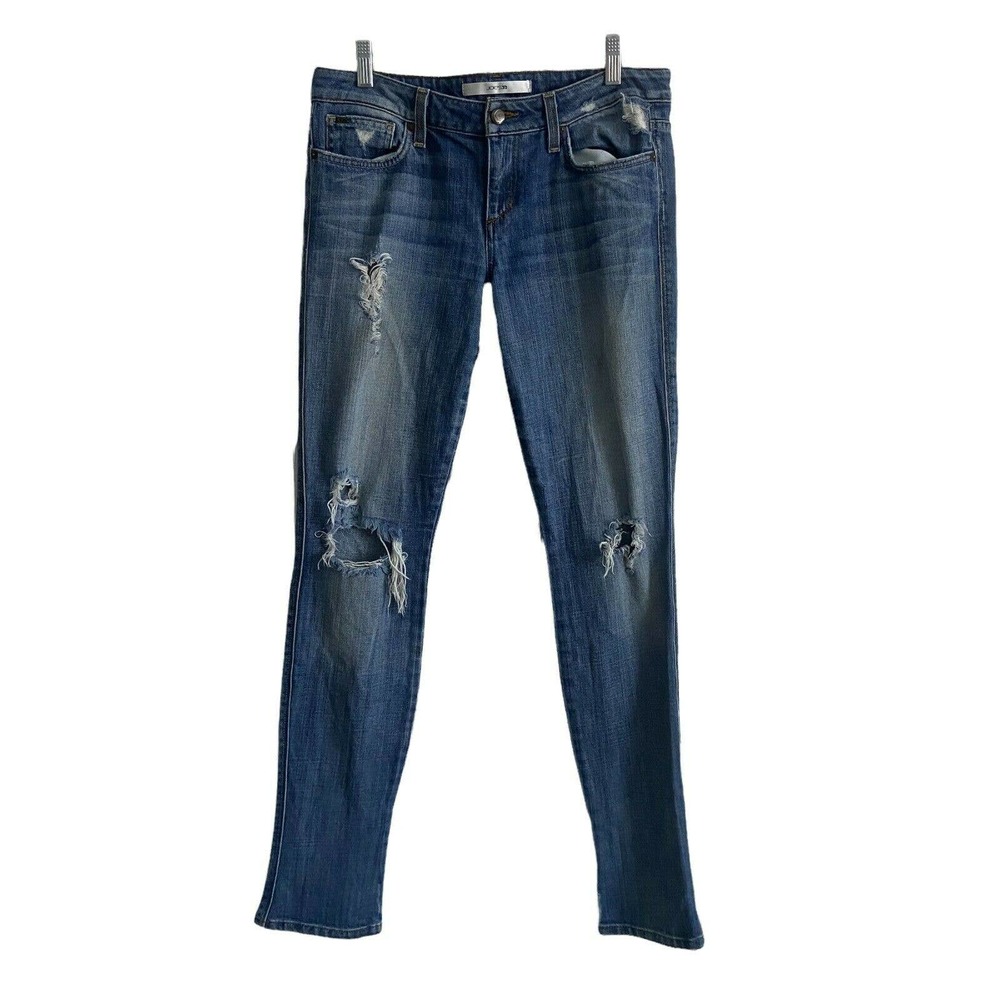 Joe's Jeans Women's Size 28 Chelsea Straight Leg Jean Blue Distressed Blown Out